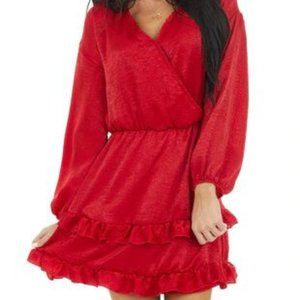 Satin Ruffle Dress